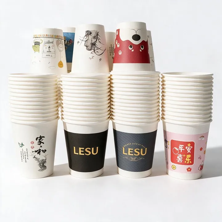 一次性纸杯加厚纸杯logo酒店办公商用喝茶水杯子